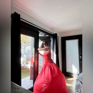 ZIMMERMANN Tranquility pleated strapless maxi dress